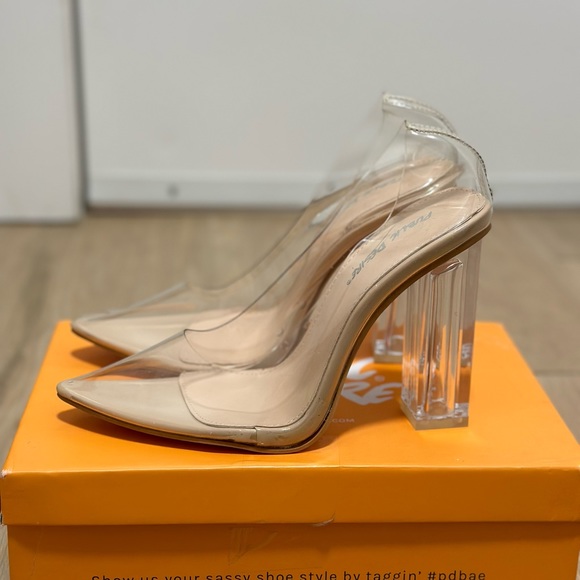 Public Desire Clear Pumps Heels Sz 9 - Picture 1 of 8